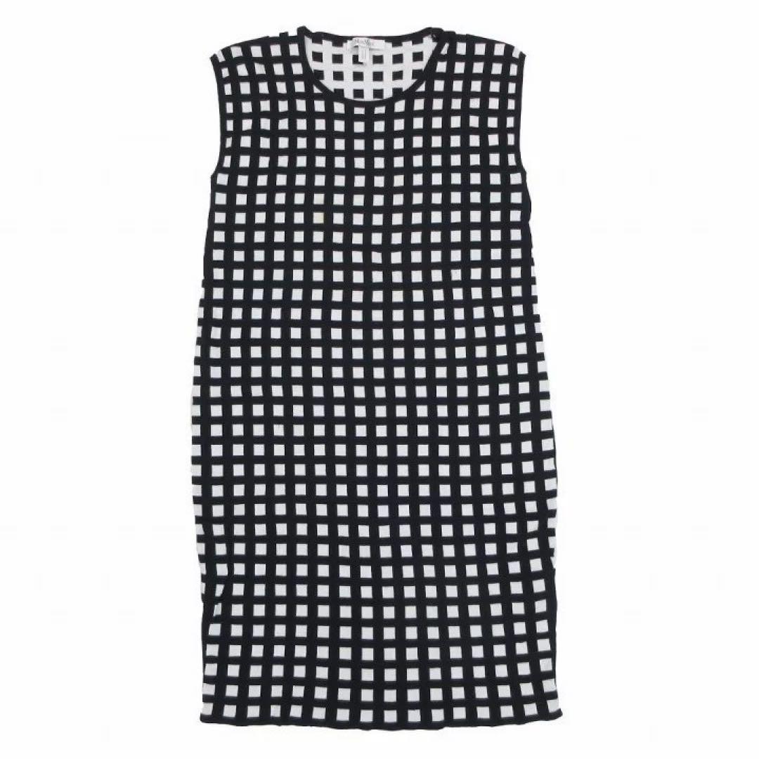 Max Mara ワンピース ノースリーブ チェック柄 レディース　白タグ　M