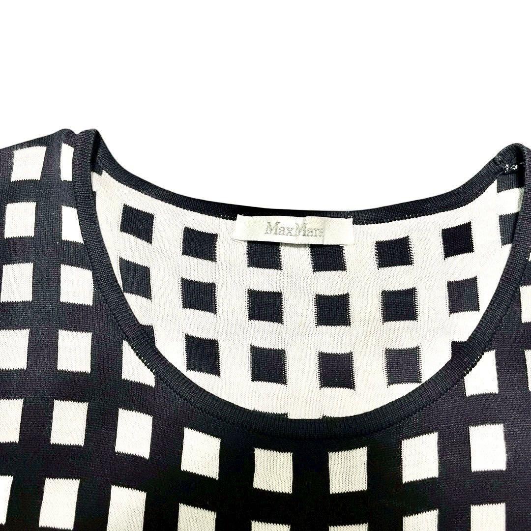 Max Mara ワンピース ノースリーブ チェック柄 レディース　白タグ　M