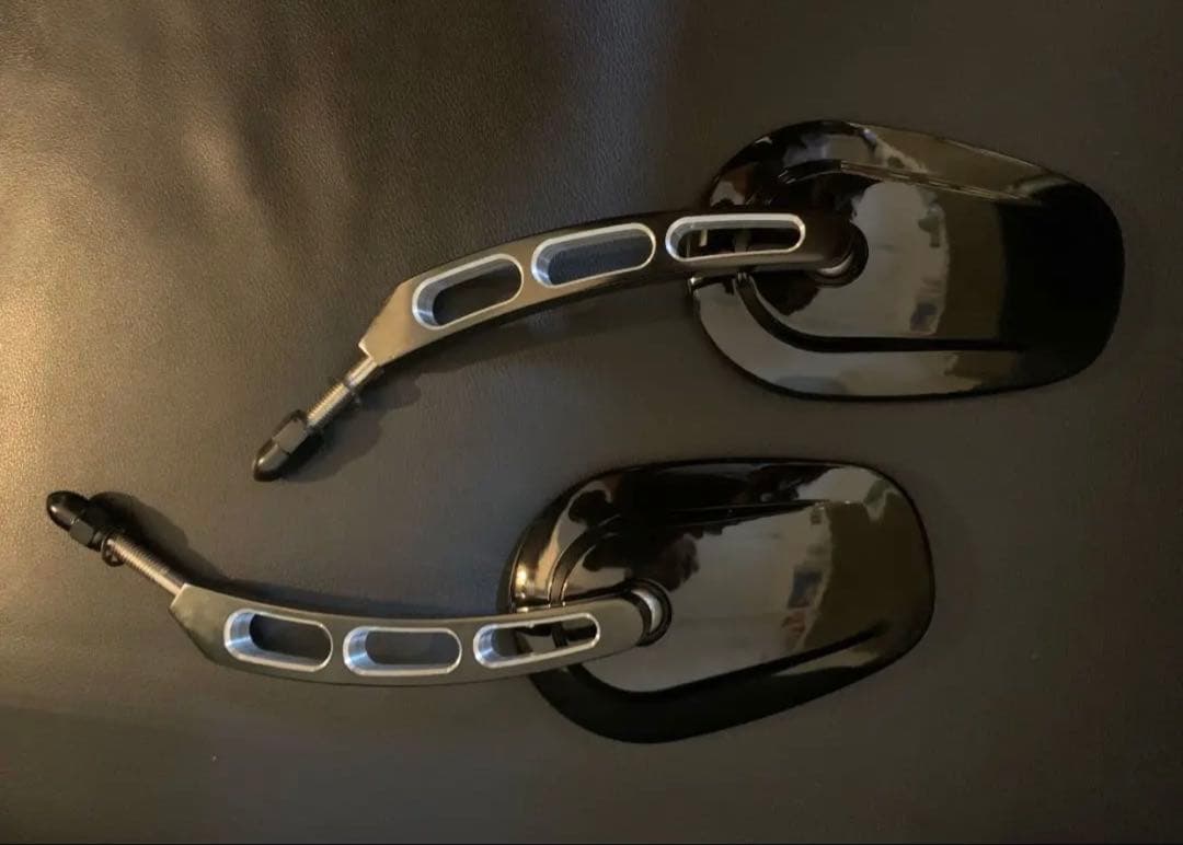 ハーレー　エッジカット ミラー 　グロスブラック　XL m8 48 883