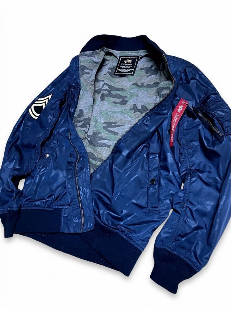 【希少】ALPHA INDUSTRIES MA1 フライトジャケット 迷彩 XL