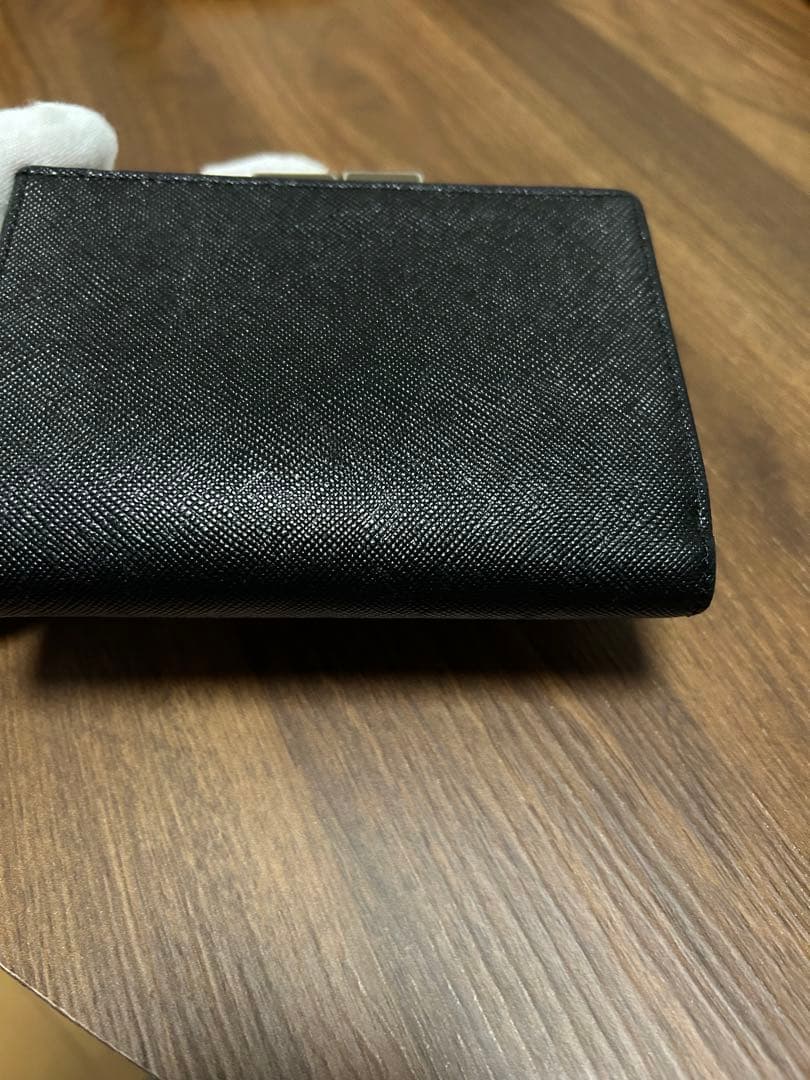 BURBERRY がま口 2つ折り財布 ノバチェック レザー ブラック