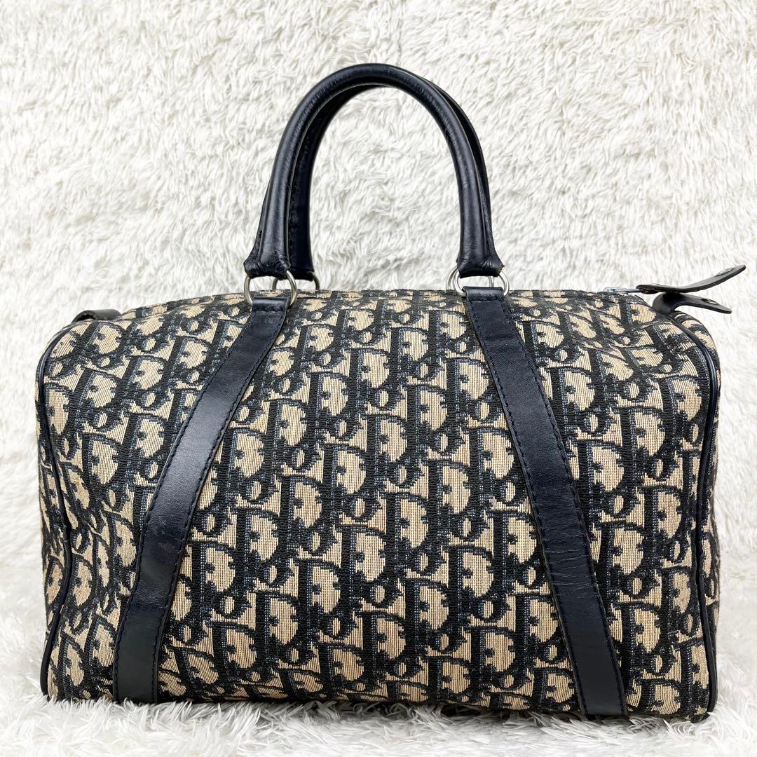 【極美品】クリスチャンディオール トロッター ボストンバッグ ネイビー