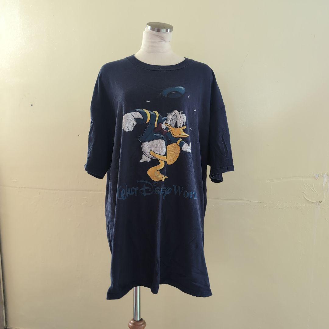 味噌汁専用1995'Disney ヴィンテージドナルドダックメンズTシャツ ネイ