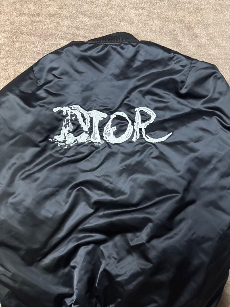 DIOR ブラック MA-1ジャケット 刺繍ロゴ