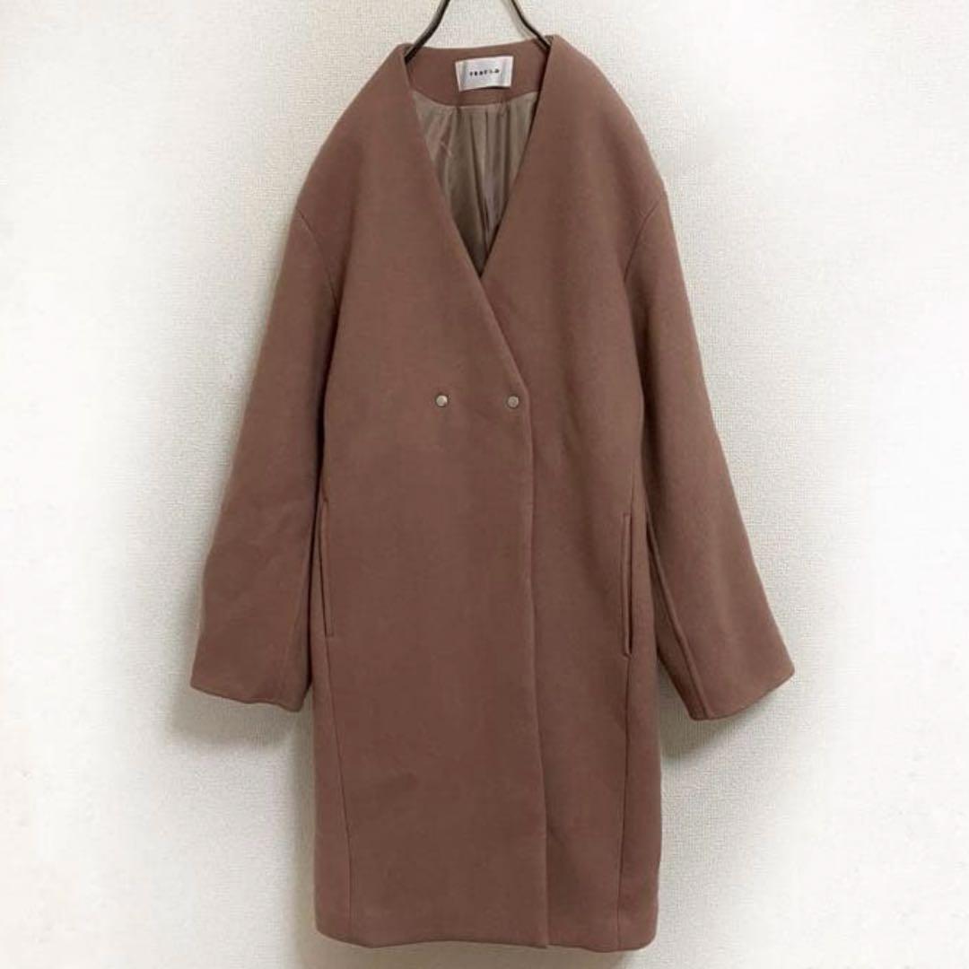 FRAY I.D ノーカラーコート ウール