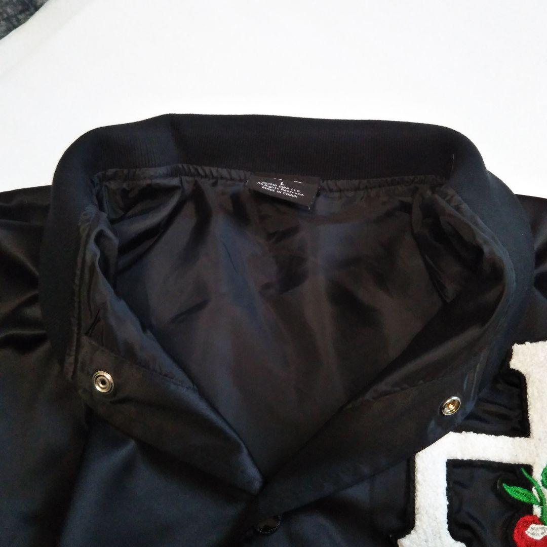 HUF × FELIX L SATIN JACKET スタジャン　ハフ 黒　L