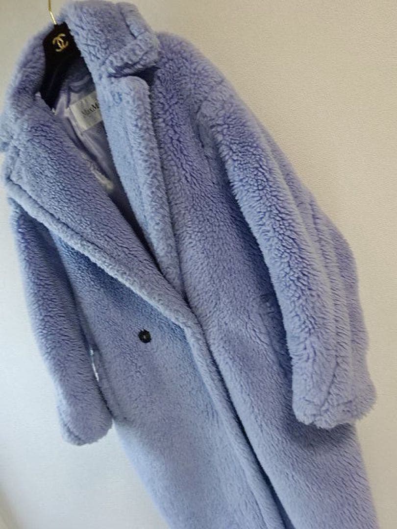 Max Mara テディベアコート XS ライトブルー