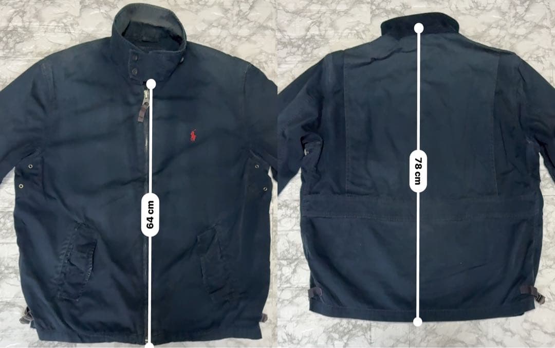 Oversize ポロ ラルフローレン コットンジャケット 紺 XLT