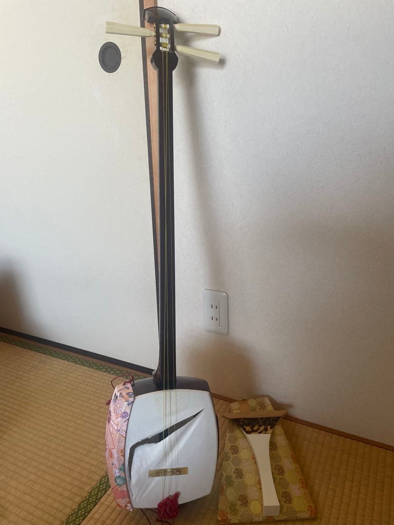 (ポレポレ専用) 三味線　紫檀 糸巻 撥 天然素材