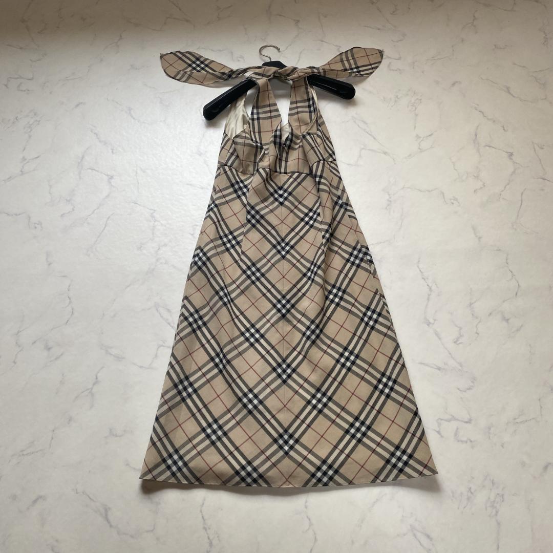 BURBERRY ホルターネック ノバチェック ワンピース ベージュ 36