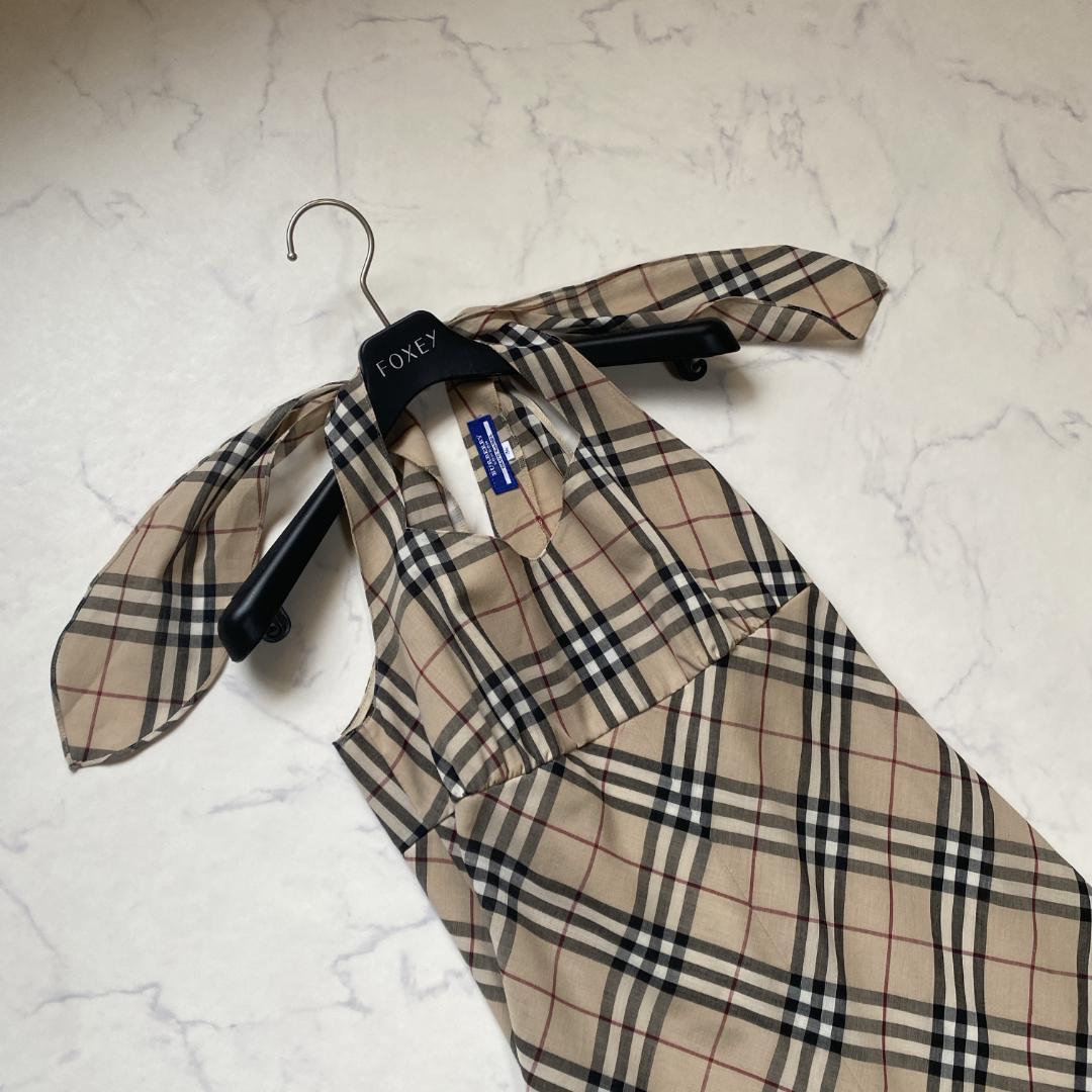 BURBERRY ホルターネック ノバチェック ワンピース ベージュ 36