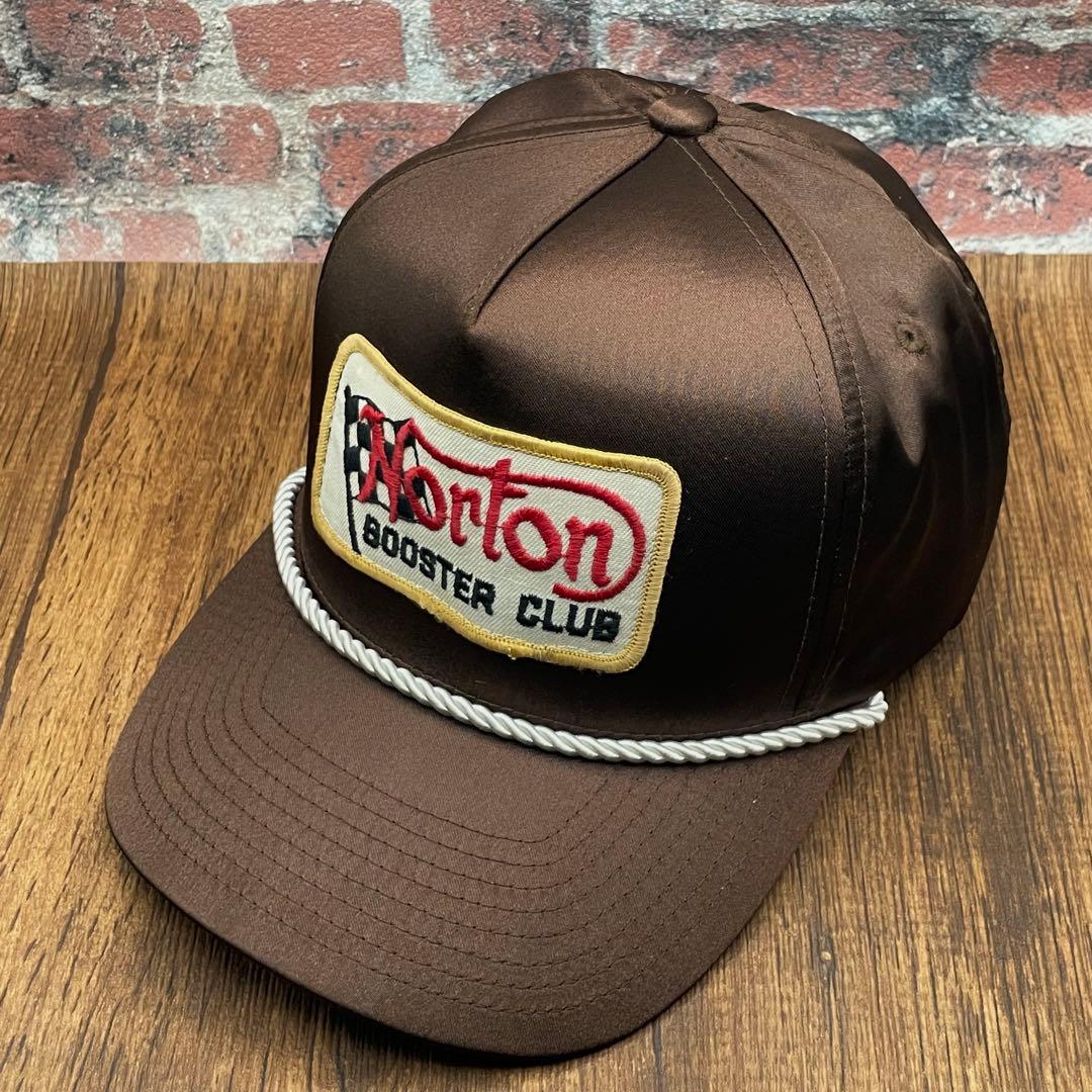 【ビンテージ】5パネルサテントラッカーキャップ 70'sNorton