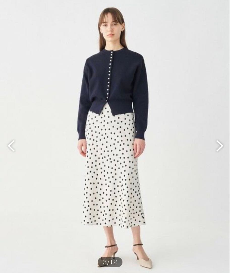 TOMORROWLAND⭐︎パールコンビ クルーネックカーディガン⭐︎ネイビー