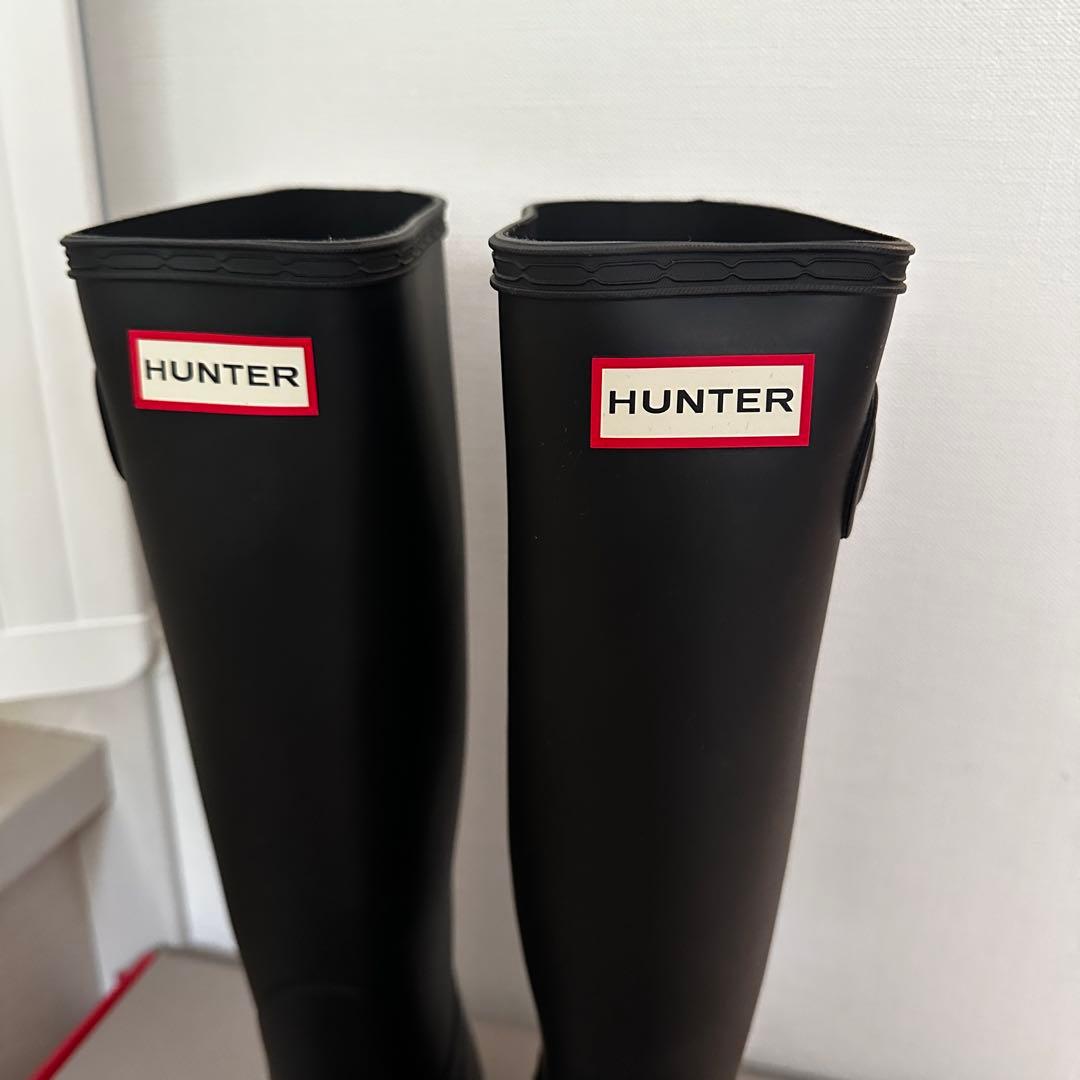 【未使用】HUNTER ブラック ラバーロングブーツ UK5