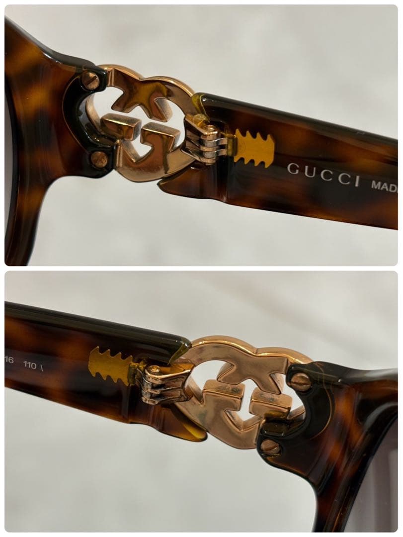 GUCCI グッチ サングラス インターロッキングG ハート ゴールド