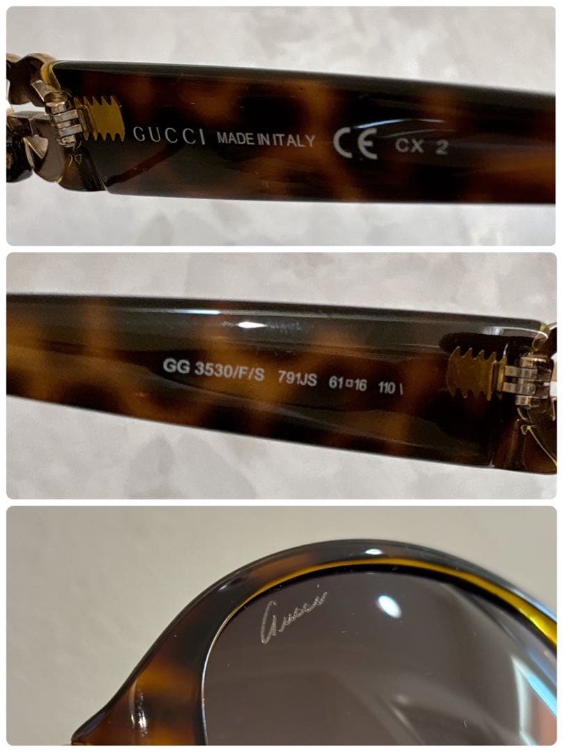 GUCCI グッチ サングラス インターロッキングG ハート ゴールド