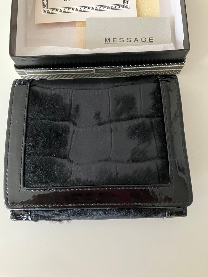 レアVERSACE 二つ折り財布 ハラコ黒