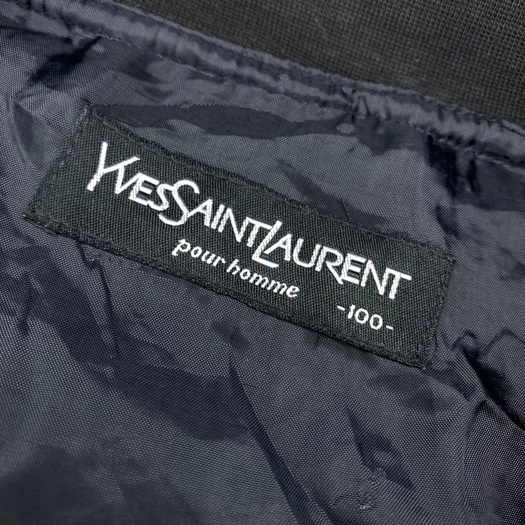 YSL イヴ・サンローラン　ワンポイント刺繍　ジップアップジャケット　XL