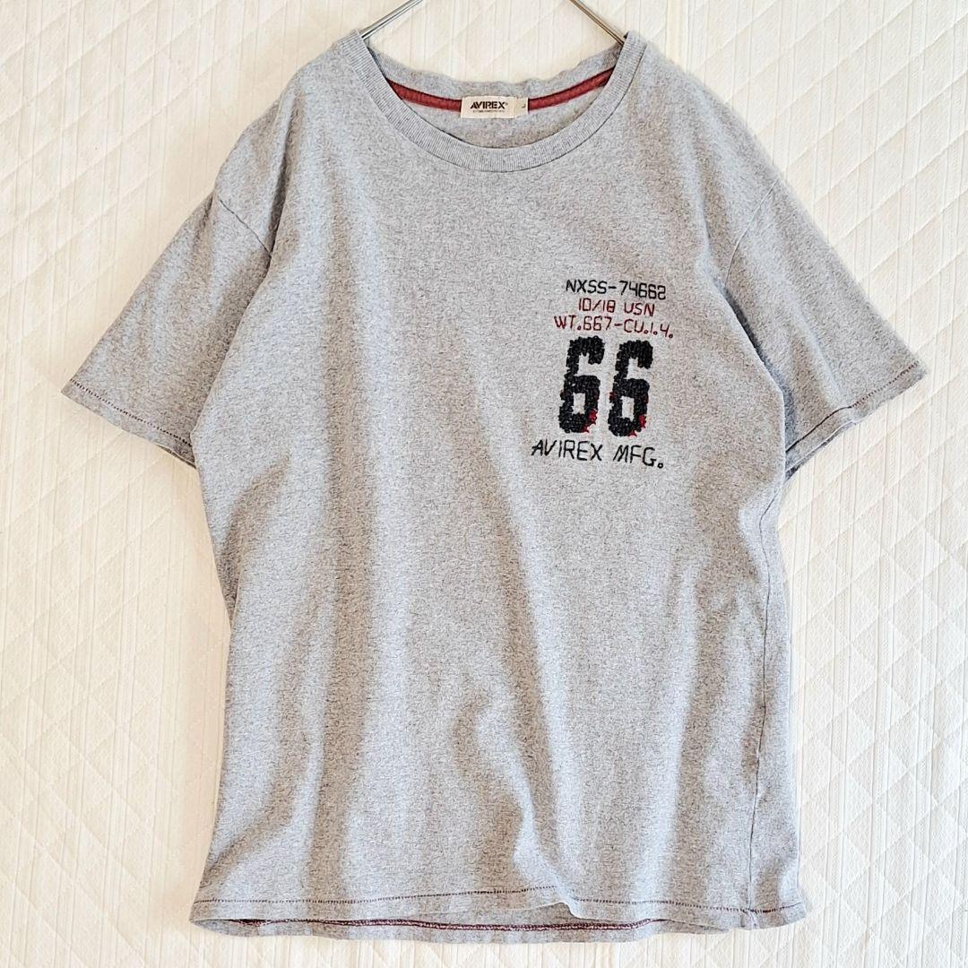 AVIREX　Tシャツ　3枚まとめ　L　刺繍　ロゴプリント　黒　赤　グレー