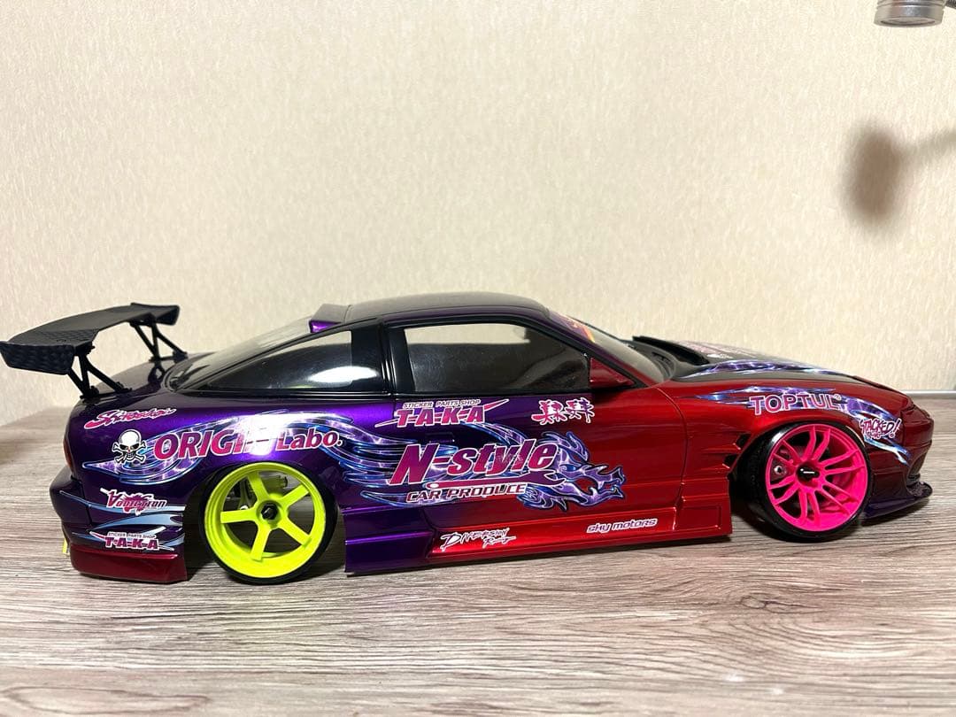 ラジドリ 1/10 パンドラ180SX ボディ中村直樹風 ホイールも付けます。