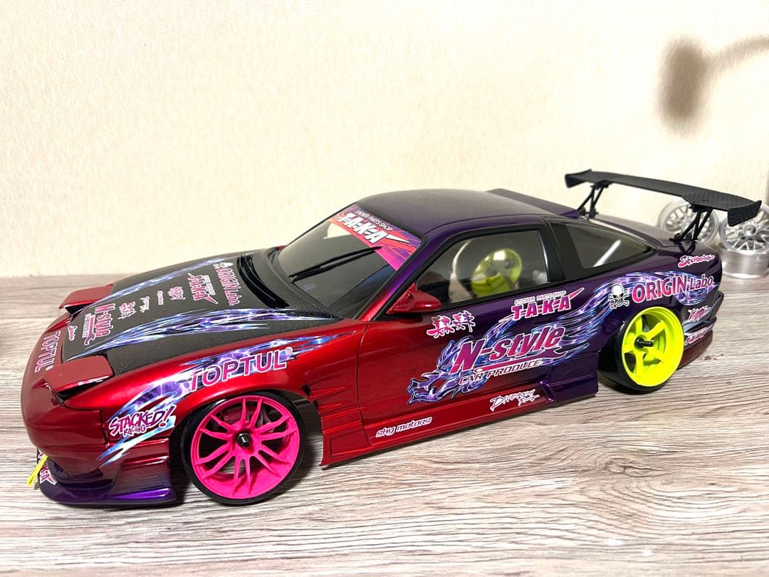 ラジドリ 1/10 パンドラ180SX ボディ中村直樹風 ホイールも付けます。