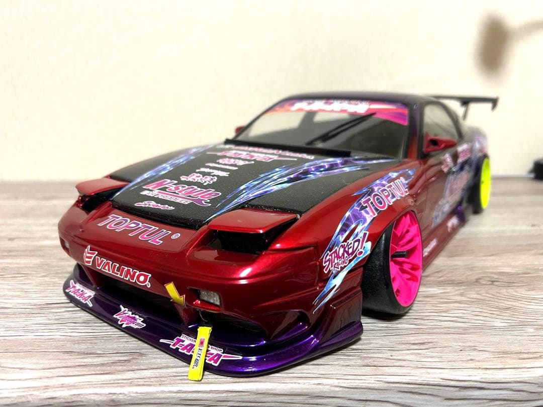 ラジドリ 1/10 パンドラ180SX ボディ中村直樹風 ホイールも付けます。
