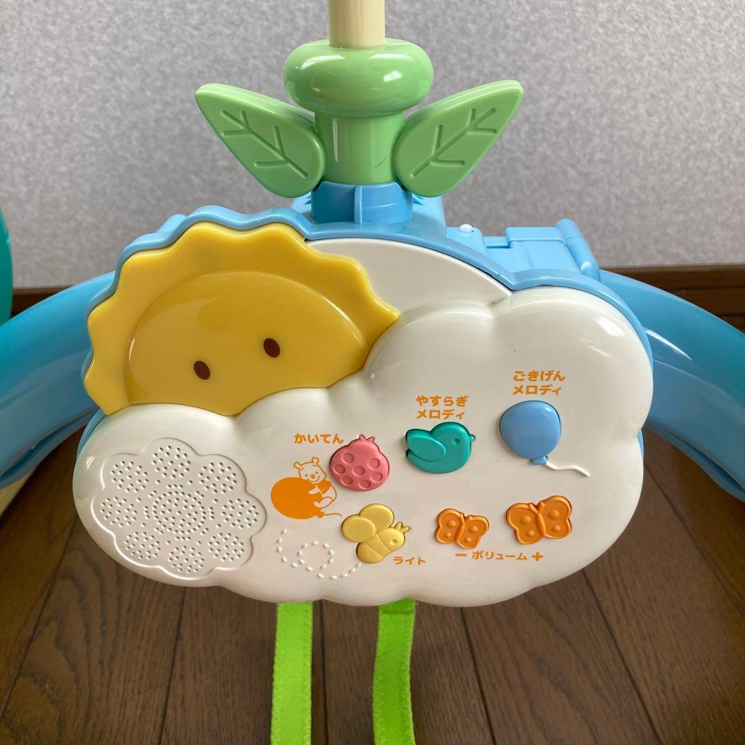 完備　くまのプーさん　回転6Wayジムにへんしんメリー プーメリー　ベビージム
