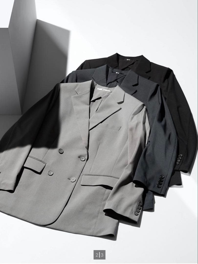 UNIQLO:C 感動ダブルジャケットリラックスフィット ダークグレー