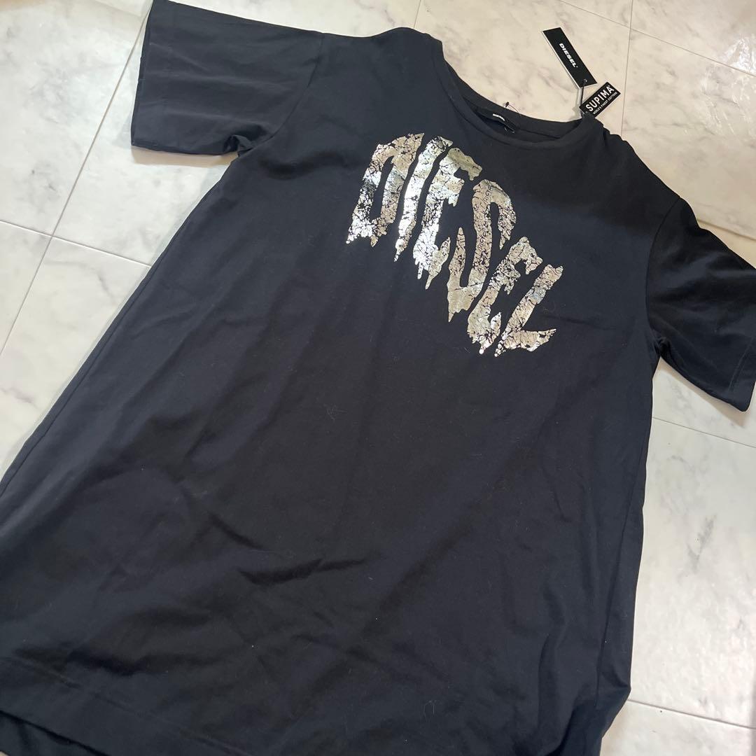 ♥Vivienne♥様DIESEL ディーゼル ロゴ Tシャツ ワンピ 黒 S