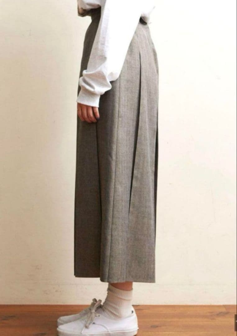 ​美品】fig London woolmood ボックスプリーツスカート グレー