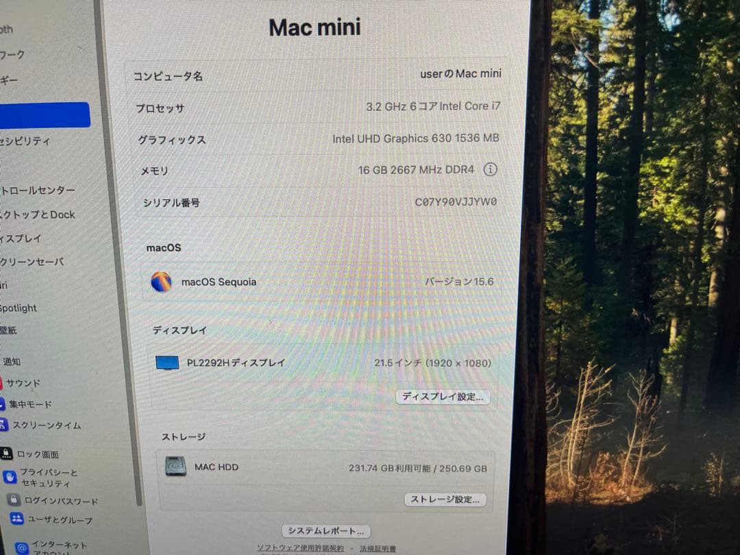 ミニPC Mac mini 2018 i7 16GB 256GB