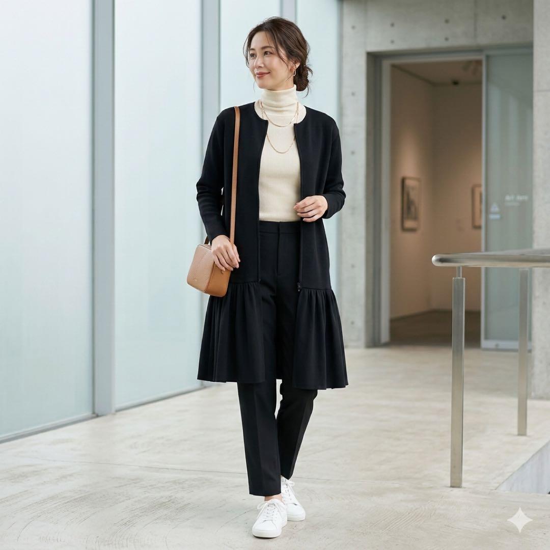 ヴィリーナ VIRINA ローラフリルコート 黒 お受験 卒入園 学校行事 撥水