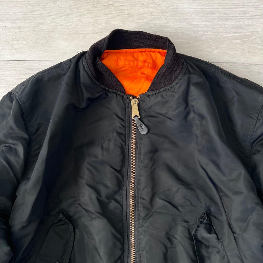 美品’90 ALPHA アルファ MA-1 ブラック XXL レア ヴィンテージ