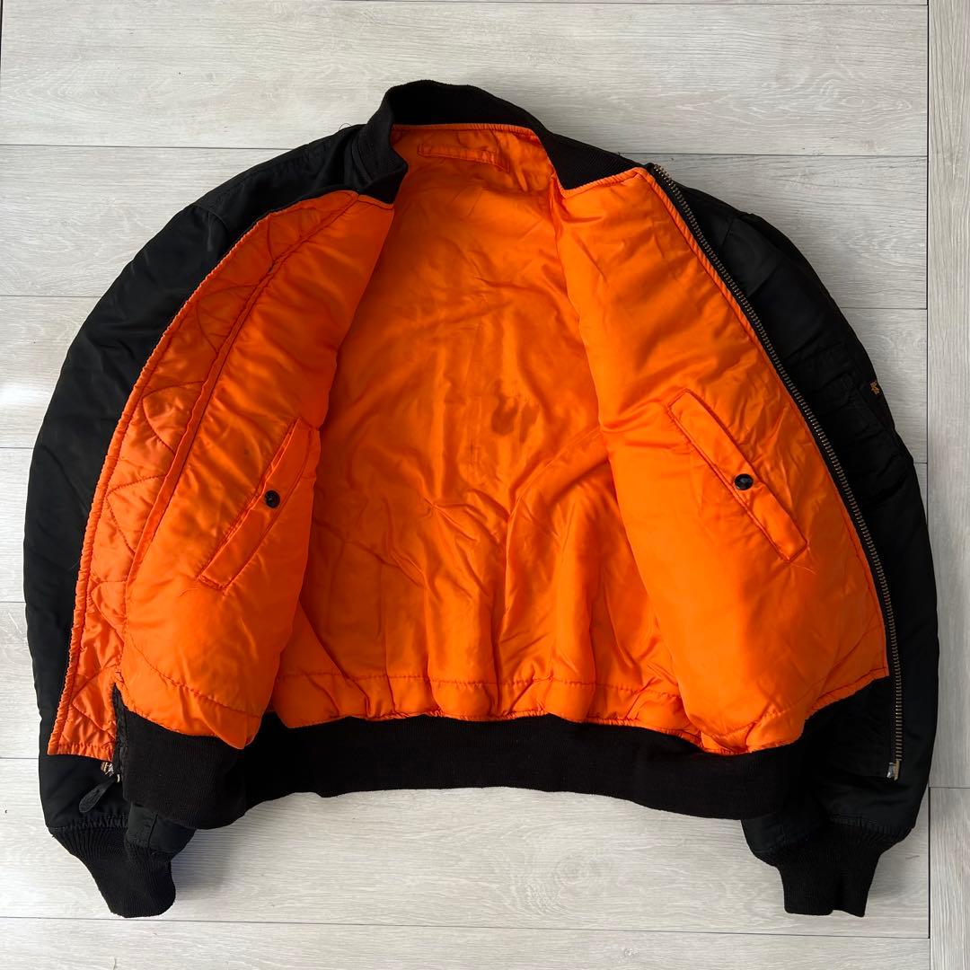 美品’90 ALPHA アルファ MA-1 ブラック XXL レア ヴィンテージ