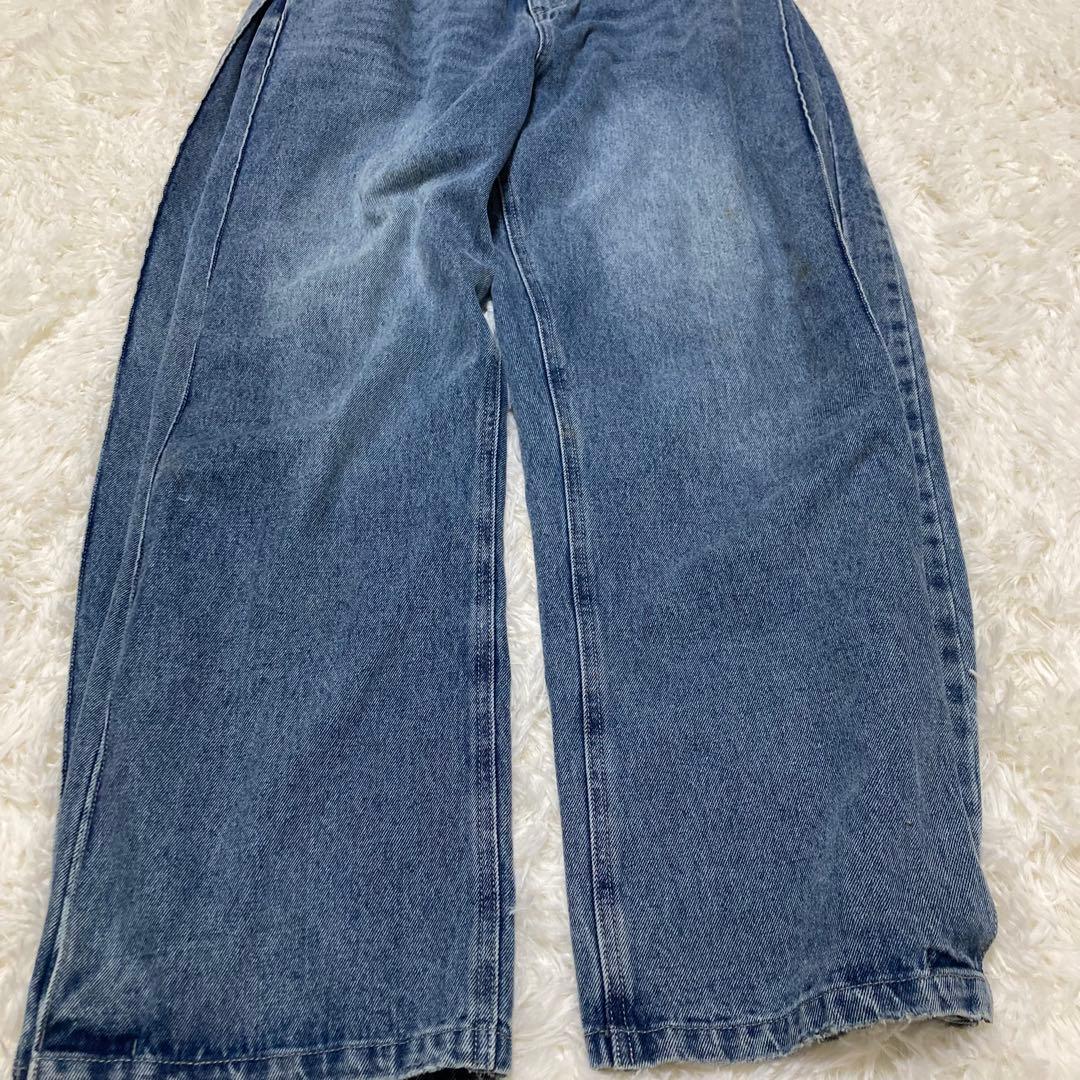 YENN SIDE PLEATED DENIM　カーブパンツ　ブルー　M