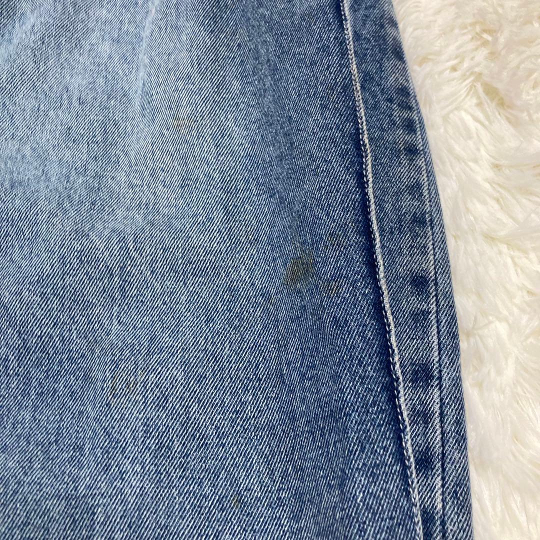 YENN SIDE PLEATED DENIM　カーブパンツ　ブルー　M