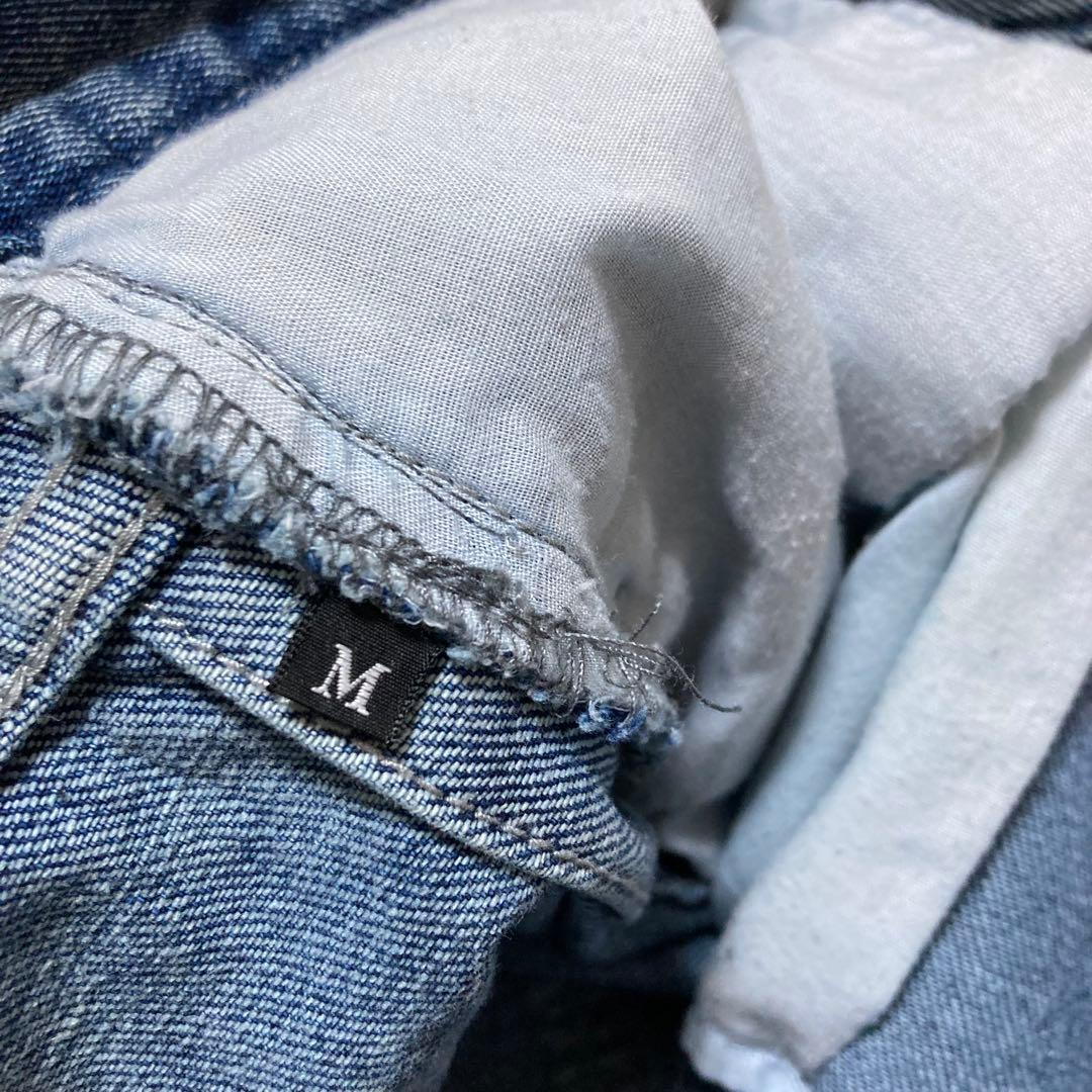 YENN SIDE PLEATED DENIM　カーブパンツ　ブルー　M