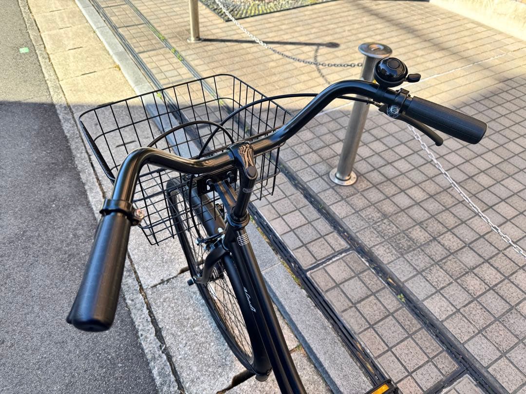 よし⭐︎シティサイクル ブラック 前カゴ付き