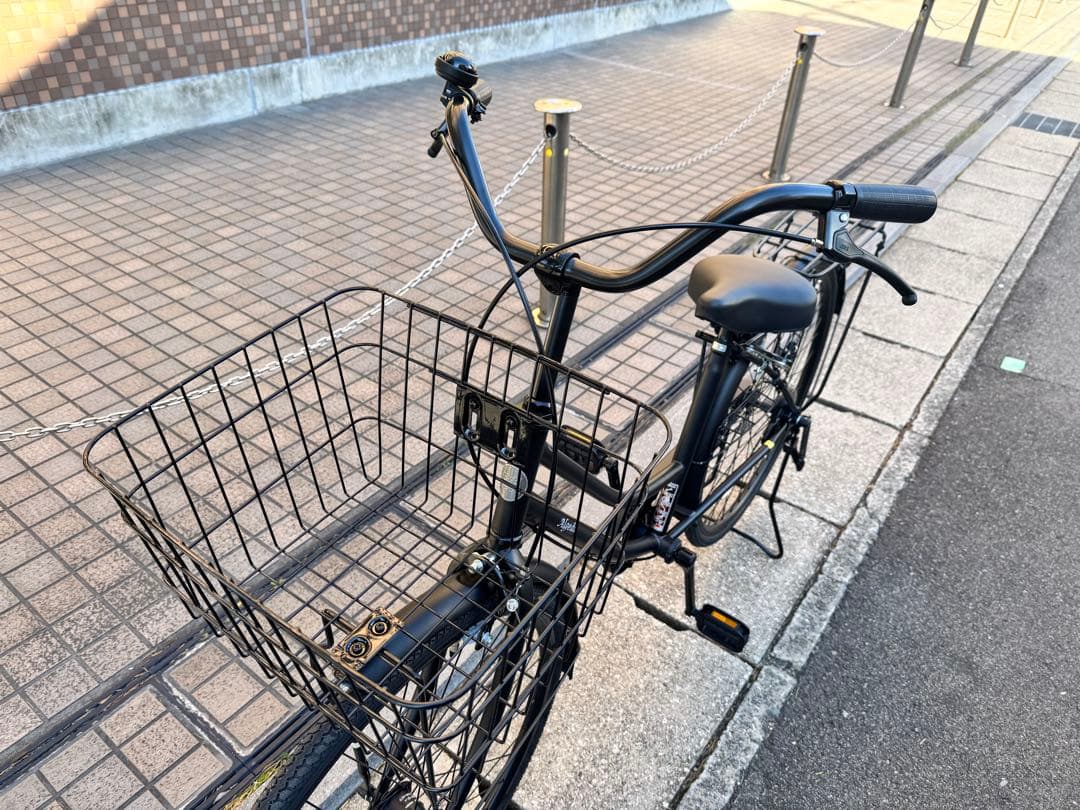 よし⭐︎シティサイクル ブラック 前カゴ付き