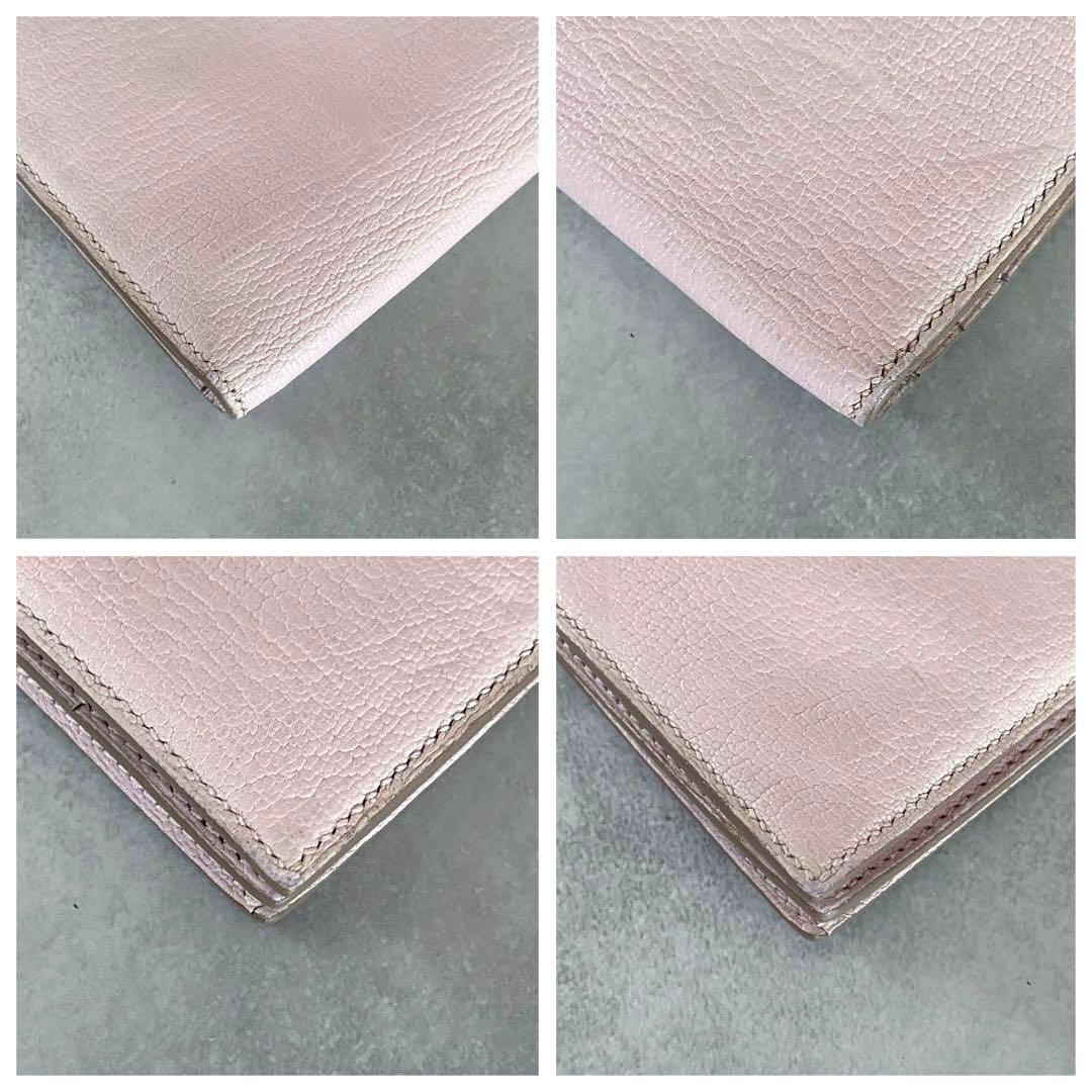 HERMÈS エルメス ベアンスフレ レザー B刻印 箱 ピンク 財布 シルバー
