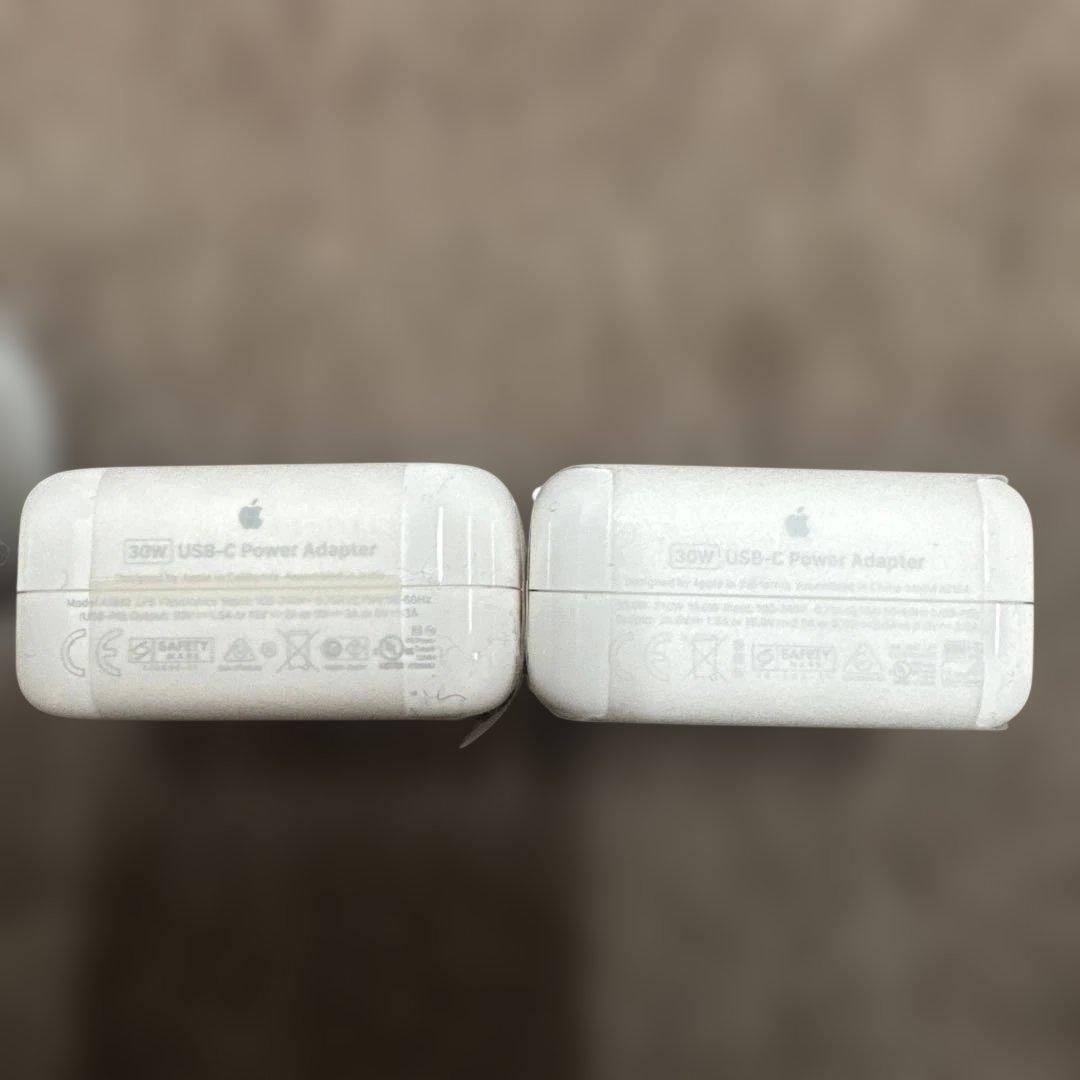 Apple純正 30W USB-C 電源アダプタ2個セット&充電ケーブル1個付き