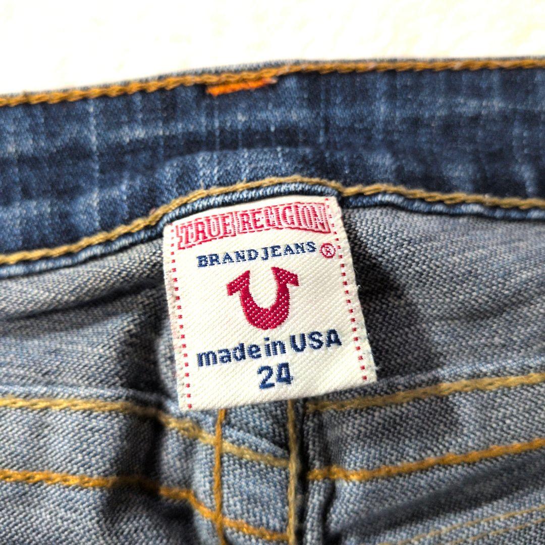 【美品】USA製 トゥルーレリジョン フレアデニム ステッチ 24