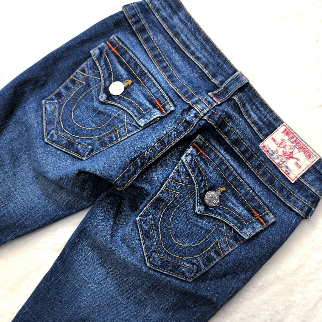 【美品】USA製 トゥルーレリジョン フレアデニム ステッチ 24