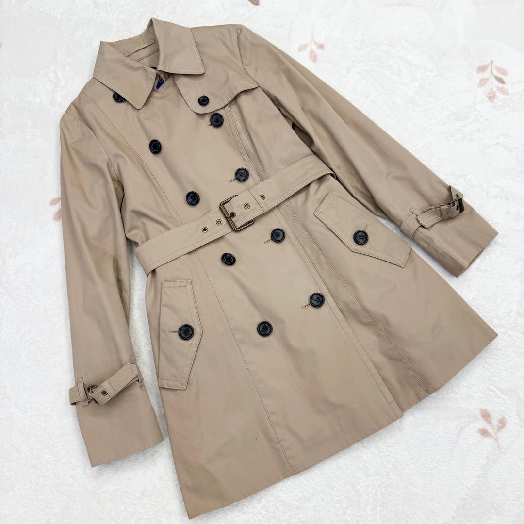 美品 ブルーレーベルクレストブリッジ トレンチコート チェック 38 ライナー