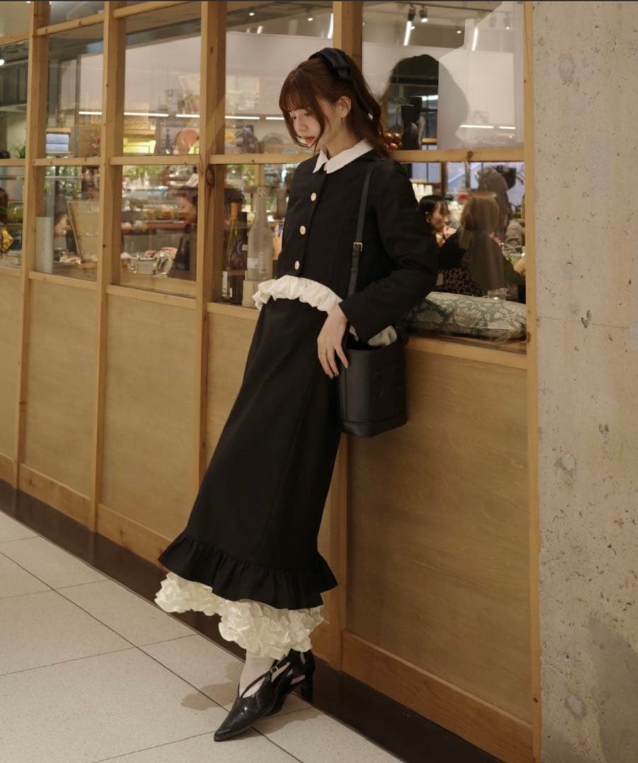 idem blooming frill long skirt ブラックS