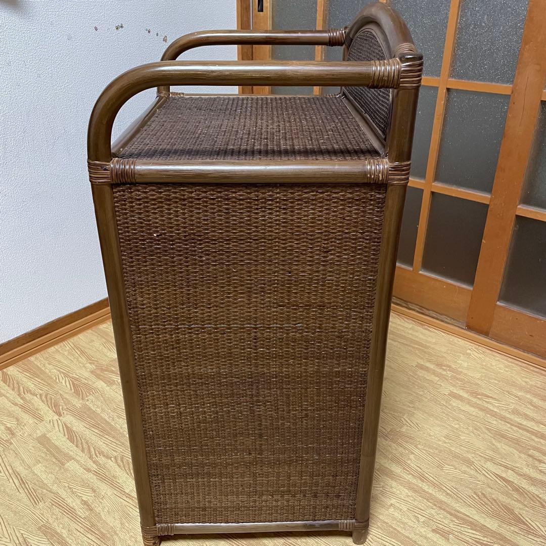 ラタン 籐 チェスト 家具 4段 タンス レトロ アンティーク