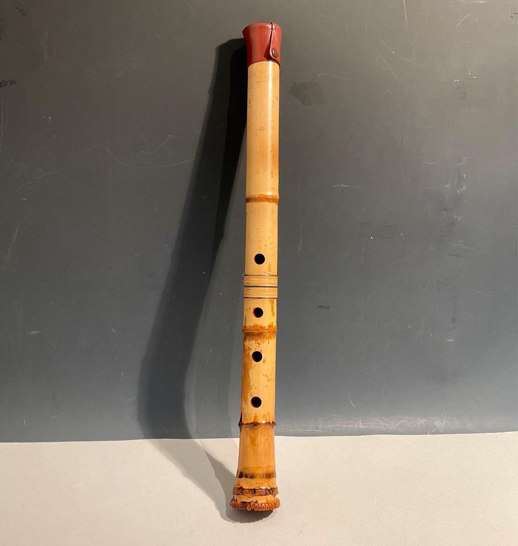3111701M 極上 尺八 名工鹿山銘 完品 一尺六寸 歌口バチ型