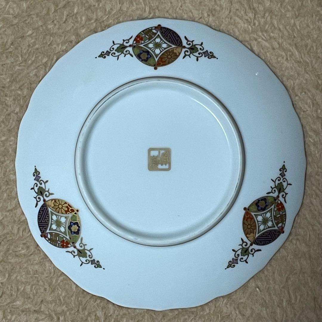 美濃焼 前畑陶器 庫山窯 金彩七宝紋 輪花取皿揃 5客 【廃盤品】