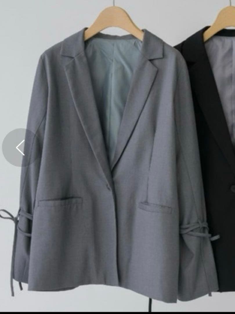 idem ribbon sleeve jacket/袖リボンジャケット
