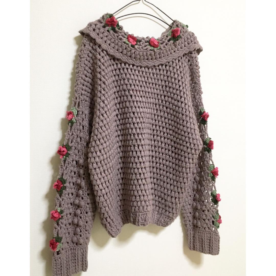 merry jenny 美品 ラベンダー クロシェカーディガン